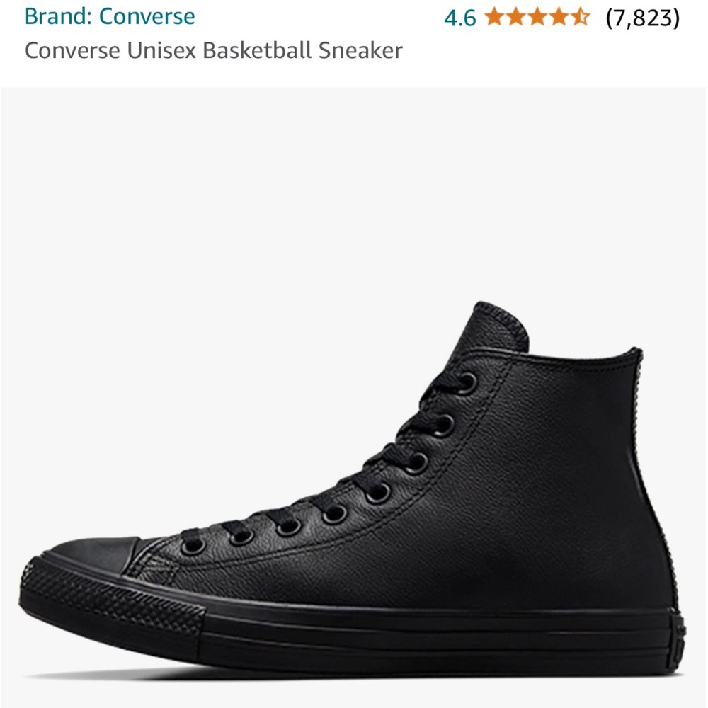 Black leather Converse Chucks high tops
